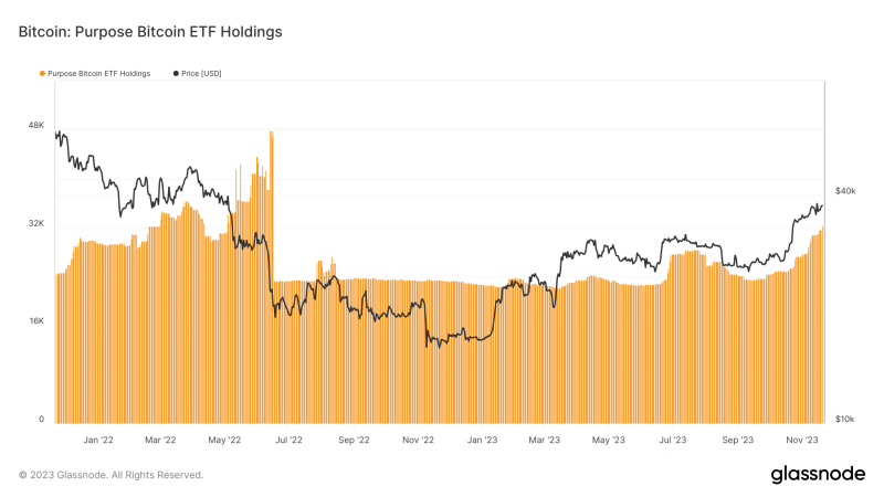 Function Bitcoin ETF sees year-to-date high with 32,433 BTC in the middle of increasing financier self-confidence