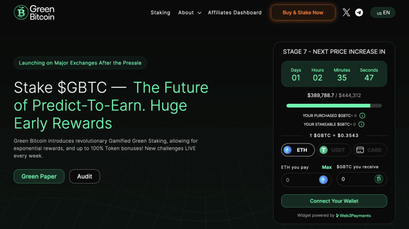 Green Bitcoin ($GBTC) Is The Next Big Bitcoin Development: Earn For Making BTC Predictions