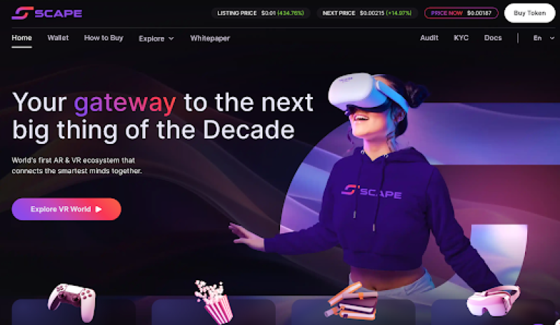 5thScape Raises Over $1m For World-First VR/AR Crypto– In Presale Now